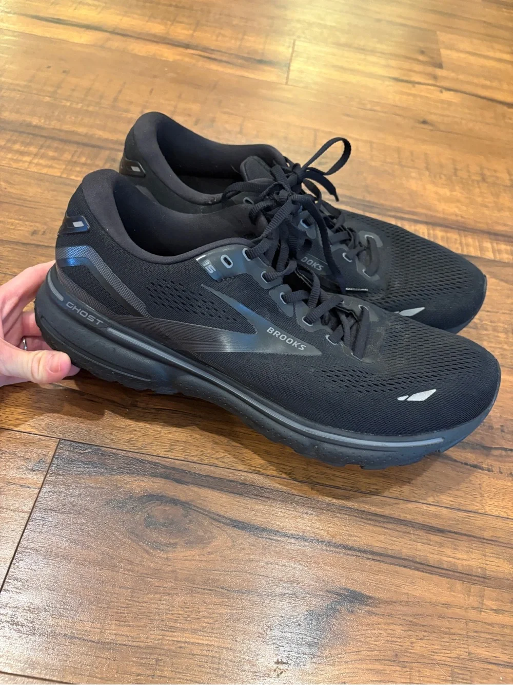 Brooks Ghost 15 Shoes Black Casual Comfort Sneakers Shoes Mens 12.5 Extra Wide